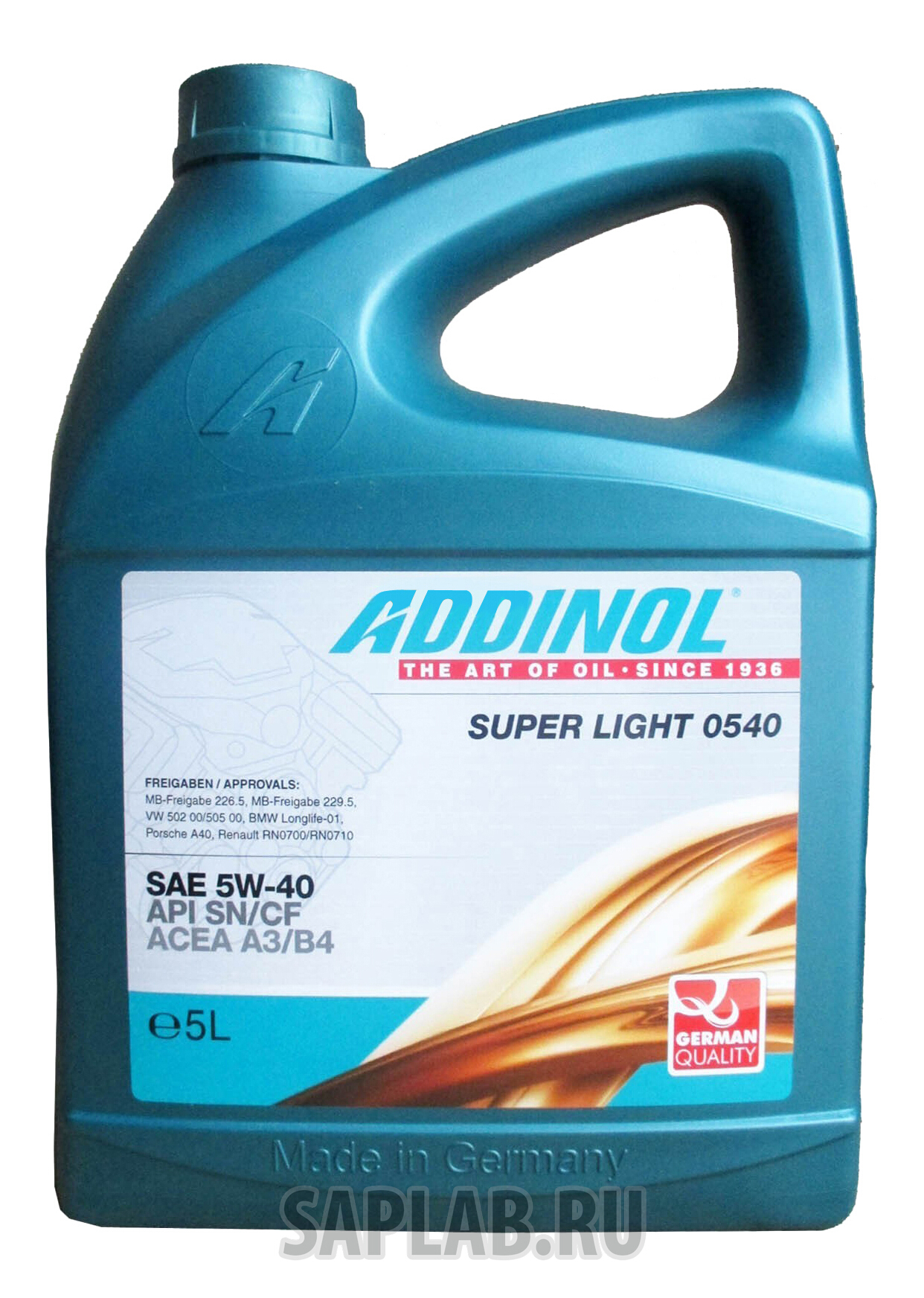 Купить ADDINOL 4014766241313 Моторное масло Addinol Super Light 0540 5W-40 5л