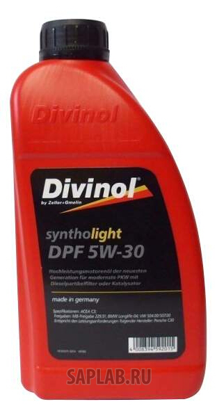 Купить DIVINOL 49180C069 Моторное масло Divinol Syntholight DPF 5W-30 1л