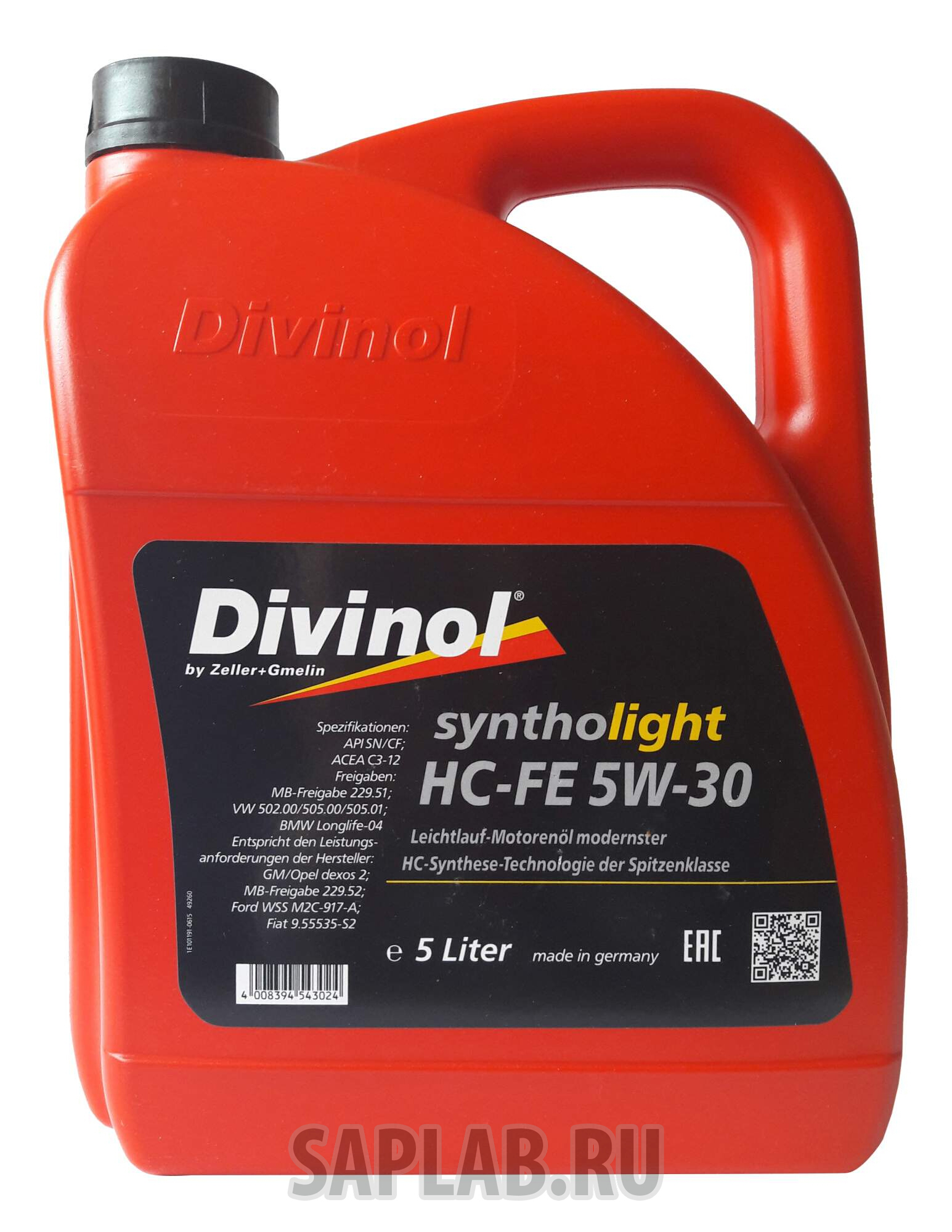Купить DIVINOL 49260K007 Моторное масло Divinol Syntholight HC-FE 5W-30 5л