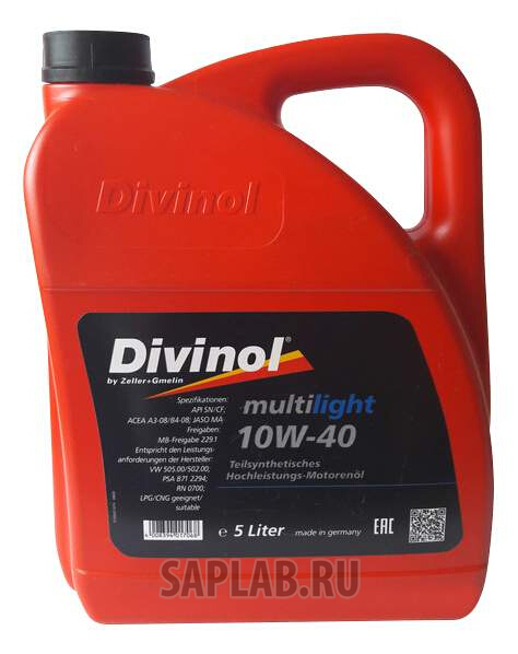 Купить DIVINOL 49610K007 Моторное масло Divinol Multilight 10W-40 5л