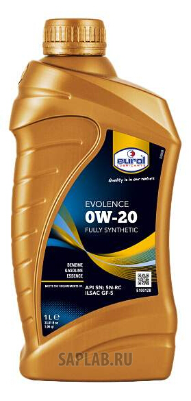 Купить EUROL E1001281L Моторное масло eurol Evolence 0W-20 1л