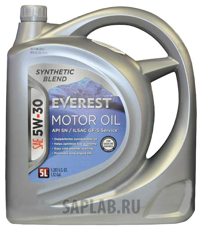 Купить EVEREST FP53000EV05LSB Моторное масло Everest Synthetic Blend 5W-30 5л