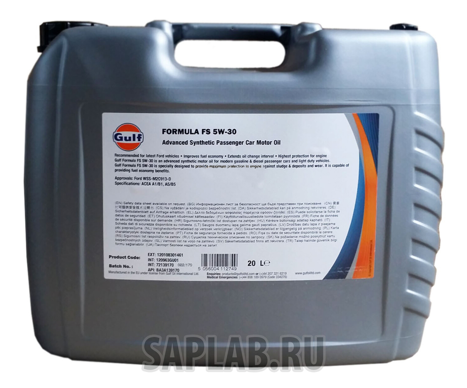 Купить GULF 120108301461 Моторное масло Gulf Formula FS 5W-30 20л