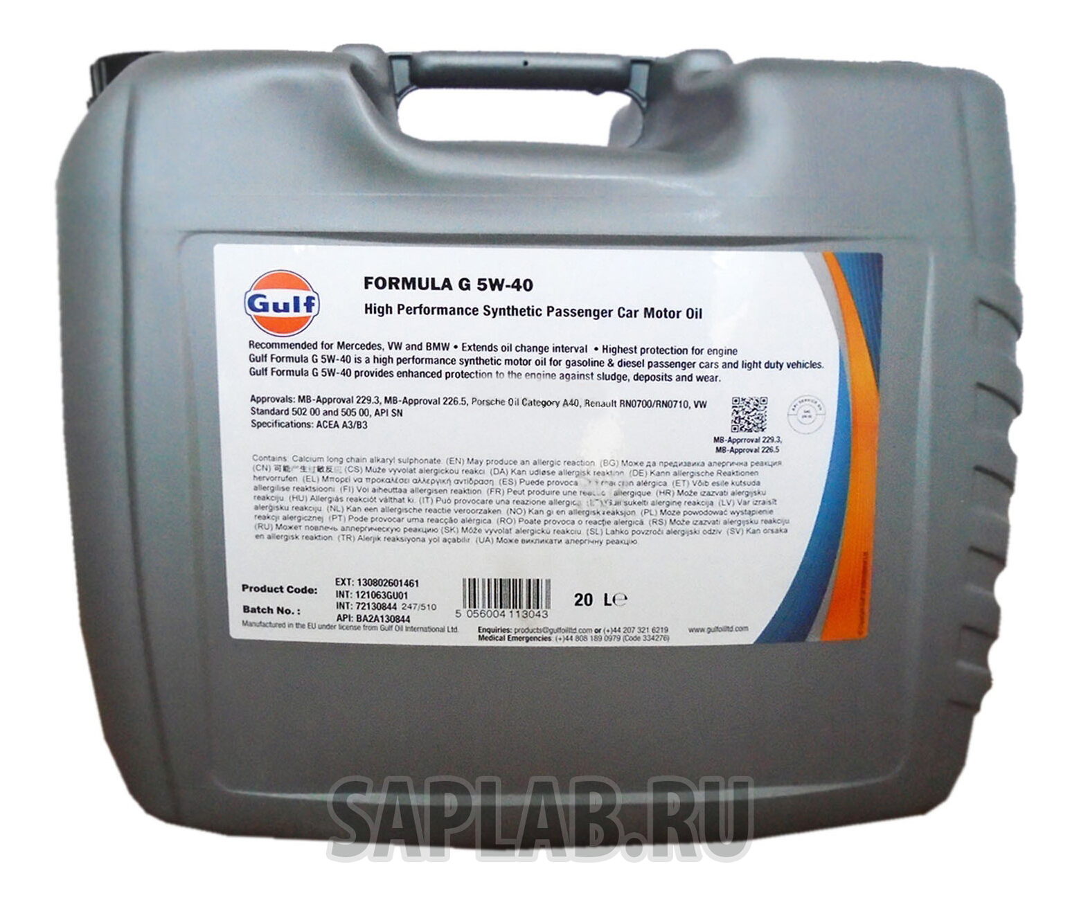 Купить GULF 130802601461 Моторное масло Gulf Formula G 5W-40 20л