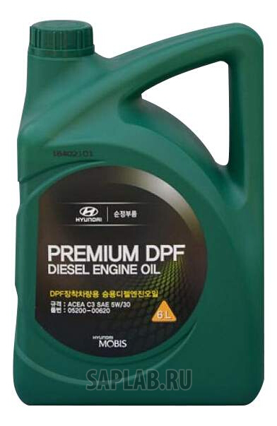 Купить HYUNDAI-KIA 520000620 Моторное масло Hyundai Premium DPF Diesel Engine Oil 5W-30 C3 6л
