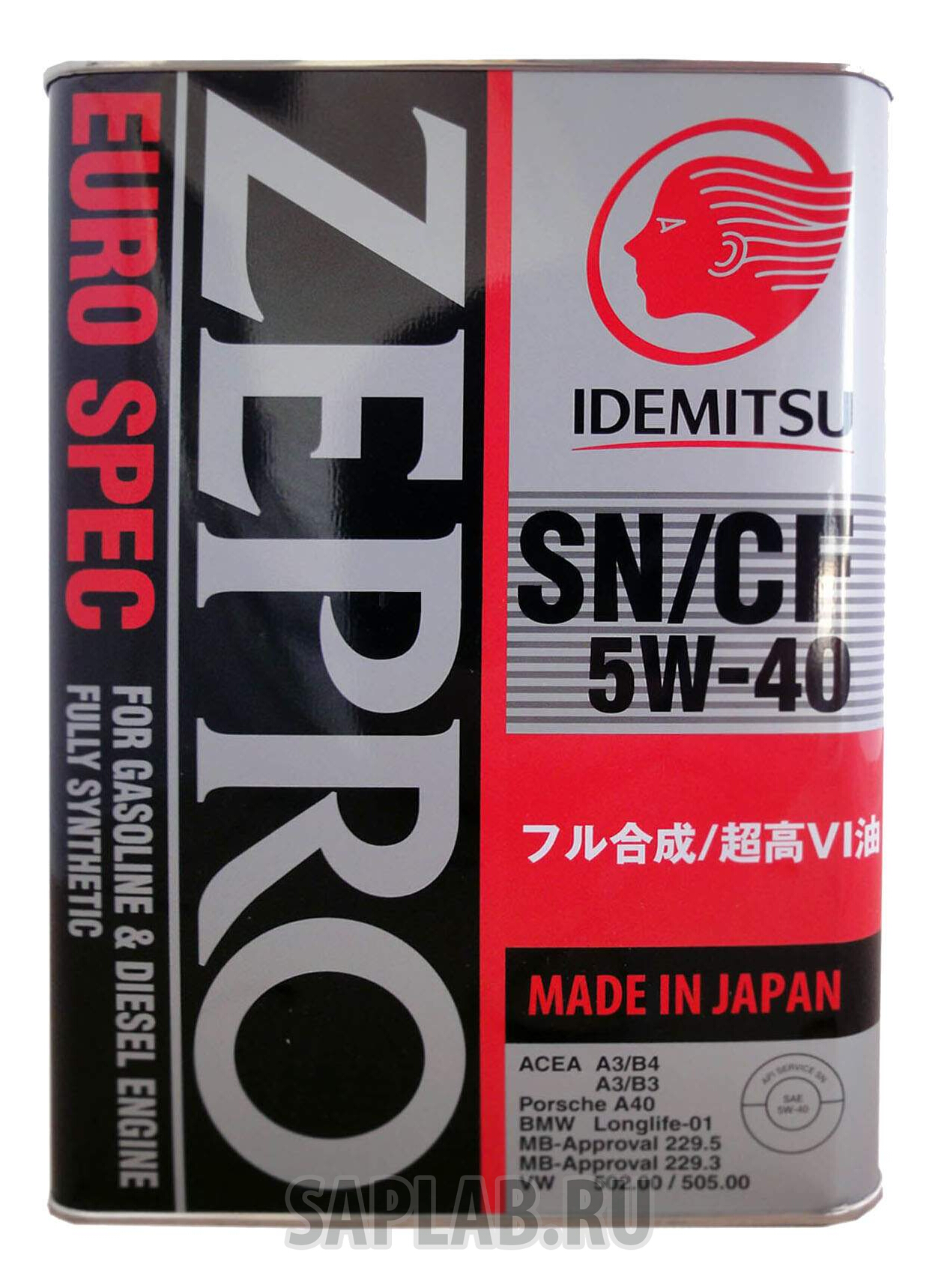 Купить IDEMITSU 1849004 Моторное масло Idemitsu Zepro Euro Spec SN/CF 5W-40 4л