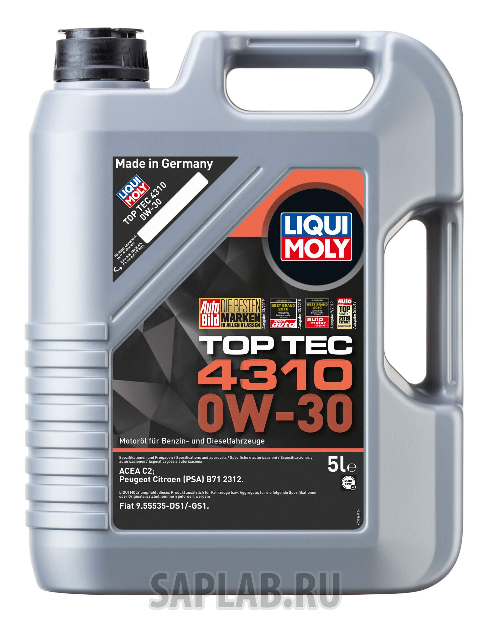Купить LIQUI MOLY 2362 Моторное масло Liqui moly Top Tec 4310 0W-30 5л