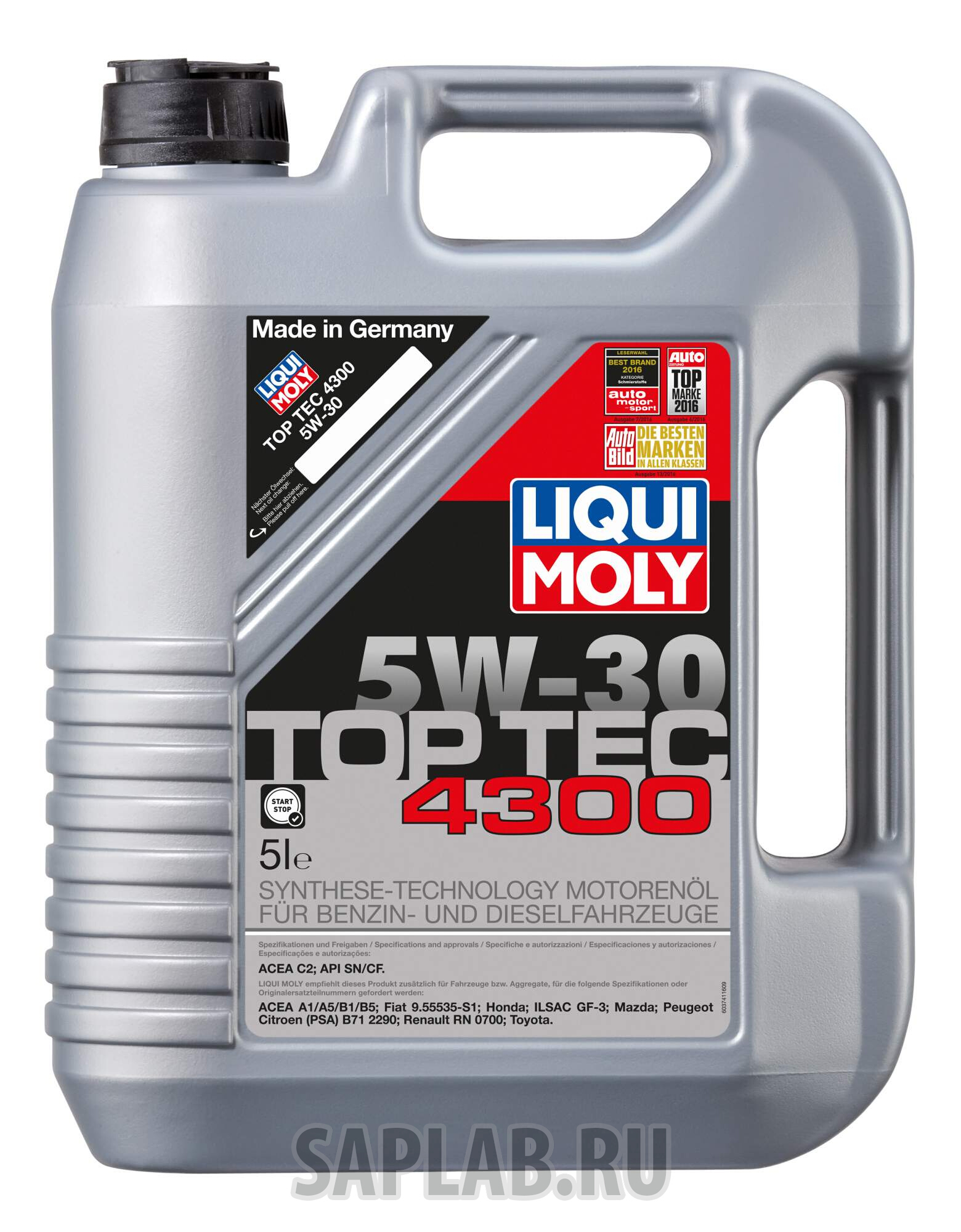 Купить LIQUI MOLY 8031 Моторное масло Liqui moly Top Tec 4300 5W-30 5л