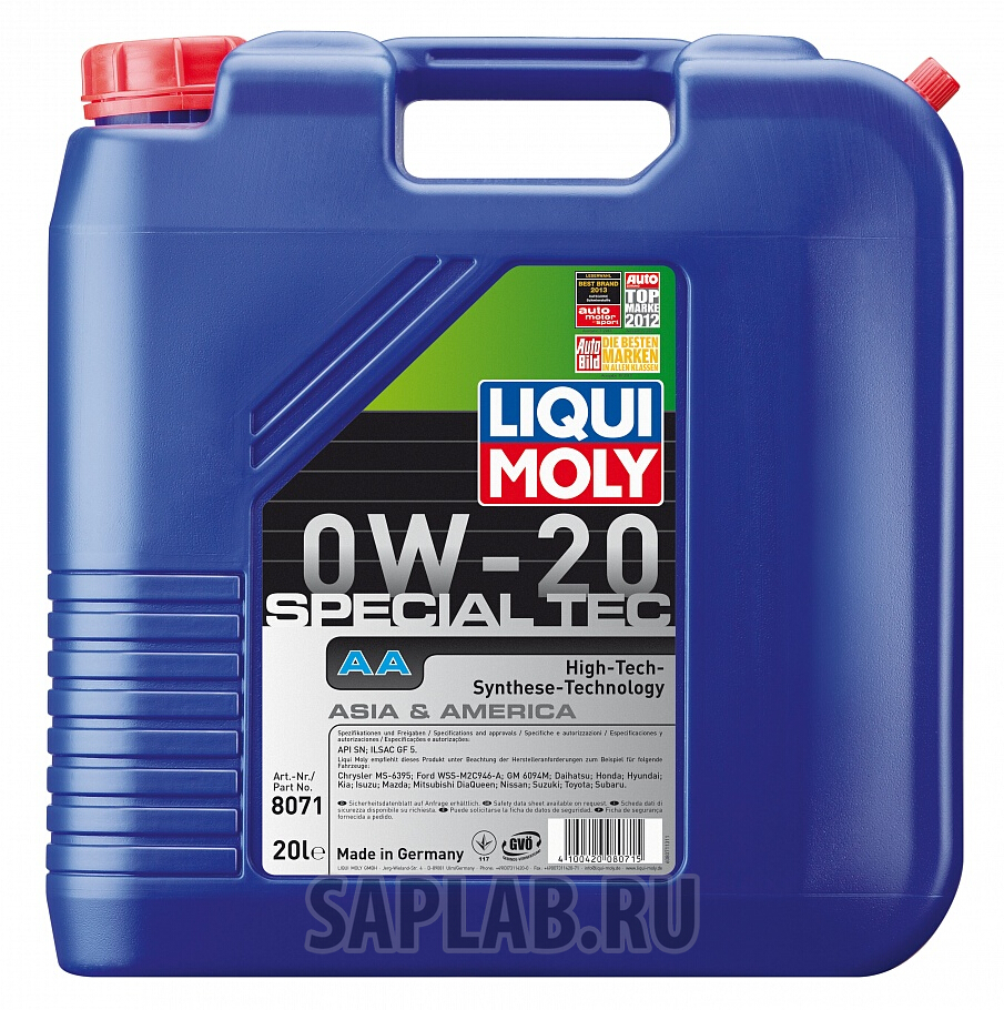 Купить LIQUI MOLY 8071 Масло моторное LIQUI MOLY  Special Tec AA 0W-20 8071 20л