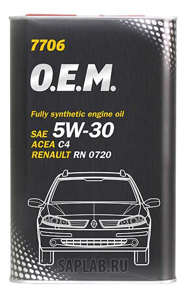 Купить MANNOL 4052 Моторное масло Mannol 7706 O.E.M. 5W-30 1л