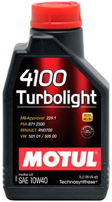 Купить MOTUL 102774 Моторное масло Motul 4100 Turbolight 10w-40 1л