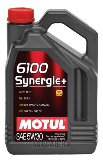 Купить MOTUL 106572 Моторное масло Motul 6100 Synergie + 5w-30 4л