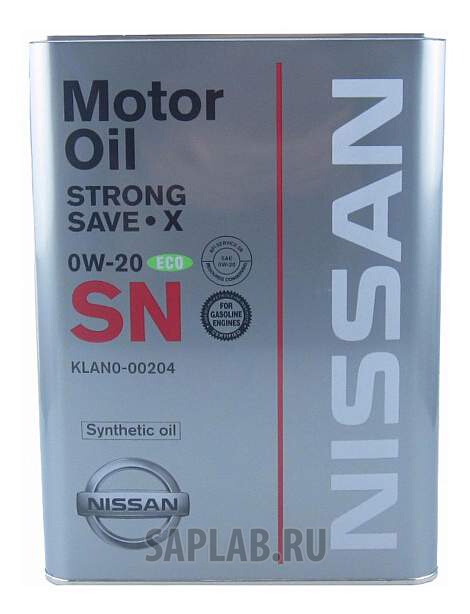 Купить NISSAN KLAN000204 Моторное масло Nissan Strong Save X SN 0W-20 4л