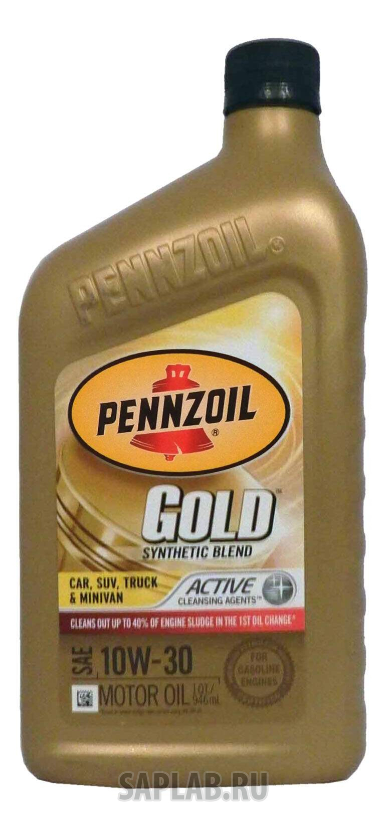 Купить PENNZOIL 550022695 Моторное масло Pennzoil Gold Synthetic Blend SAE 10W-30 0,946л