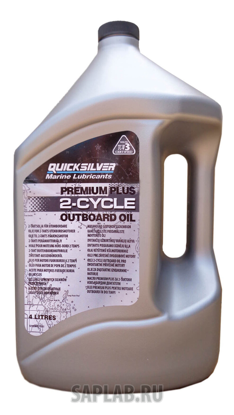 Купить QUICKSILVER 92858027QB1 Моторное масло Quicksilver Premium Plus 2-Cycle Outboard Oil TC-W3 5W-30 4л