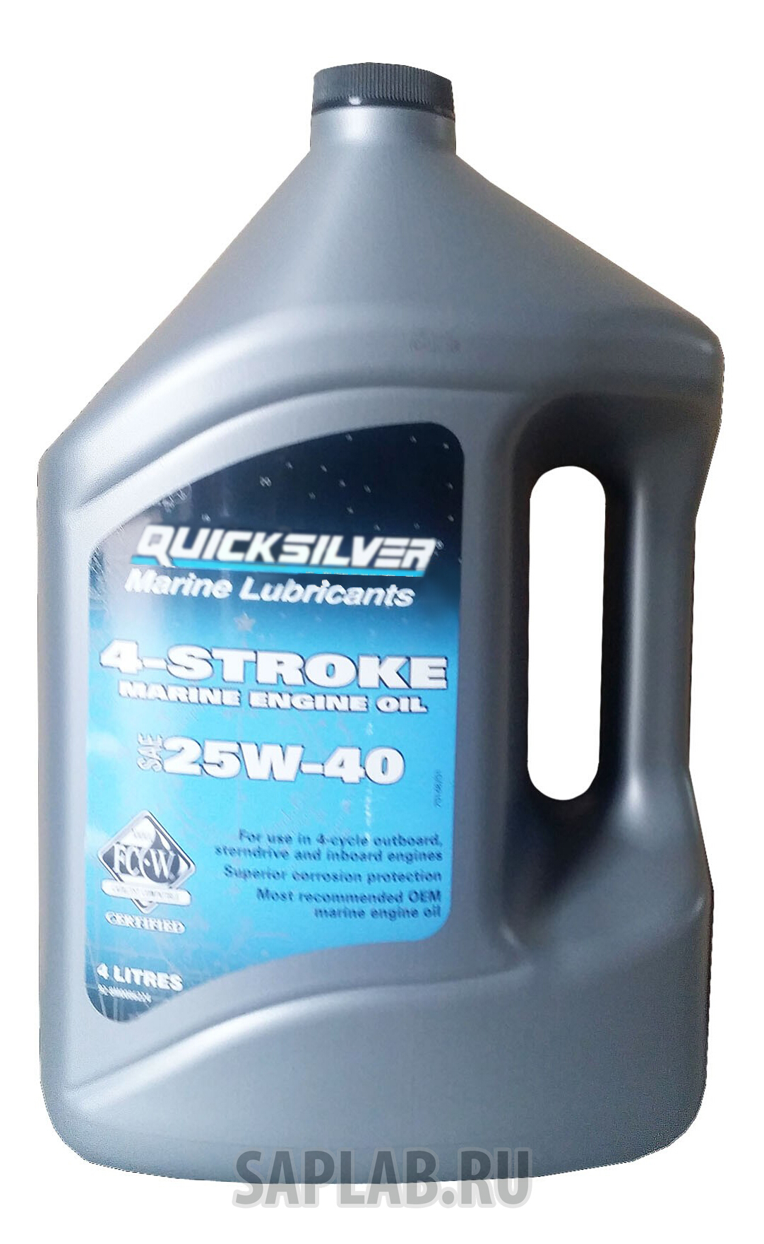 Купить QUICKSILVER 928M0086224 Моторное масло Quicksilver 4-Stroke Marine Engine Oil 25W-40 4л