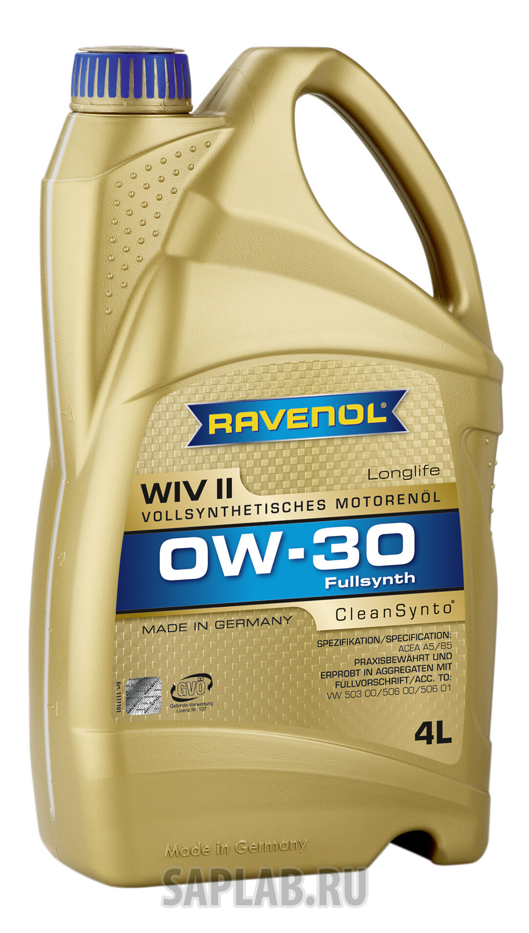 Купить RAVENOL 4014835718494 Моторное масло Ravenol WIV SAE 0W-30 4л