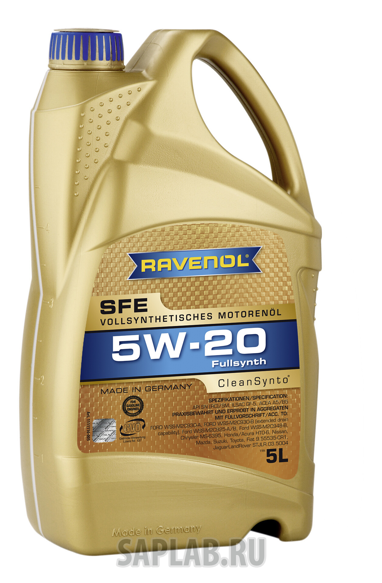 Купить RAVENOL 4014835722552 Моторное масло Ravenol Super Fuel Economy SFE SAE 5W-20 5л