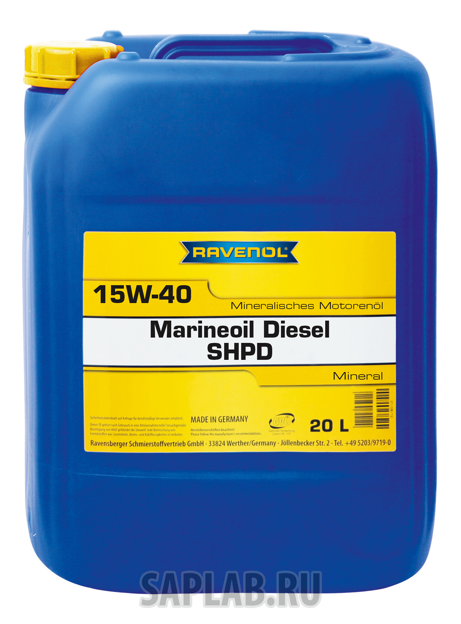 Купить RAVENOL 4014835730021 Моторное масло Ravenol Marineoil Diesel SHPD 15W-40 20л