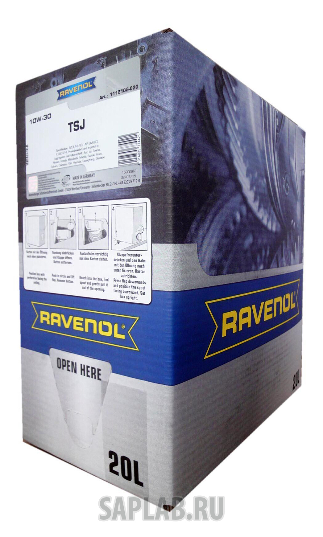 Купить RAVENOL 4014835774421 Моторное масло Ravenol TSJ SAE 10W-30 20л