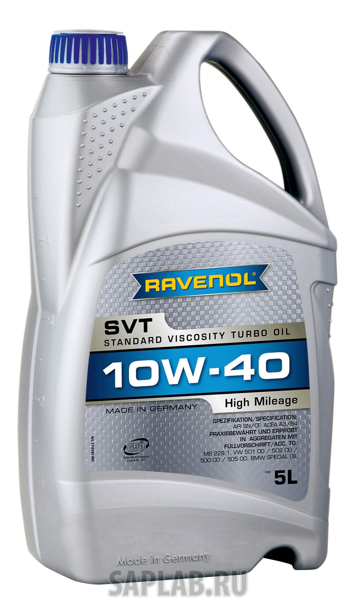 Купить RAVENOL 4014835802872 Моторное масло Ravenol SVT Stand Viscosity Turbo Oil SAE 10W-40 5л