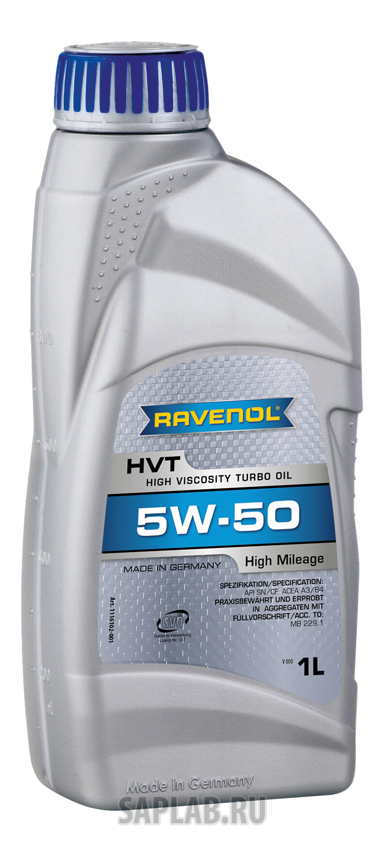 Купить RAVENOL 4014835802919 Моторное масло Ravenol HVT High Viscosity Turbo Oil SAE 5W-50 1л