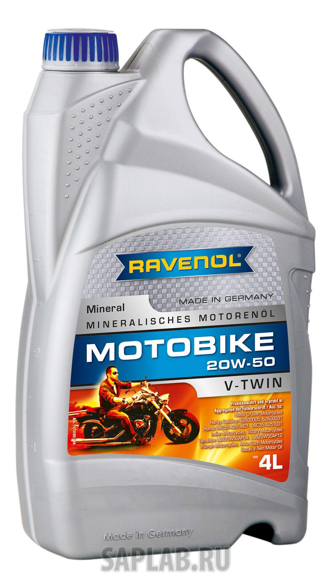Купить RAVENOL 4014835839359 Моторное масло Ravenol Motobike V-Twin SAE 20W-50 4л