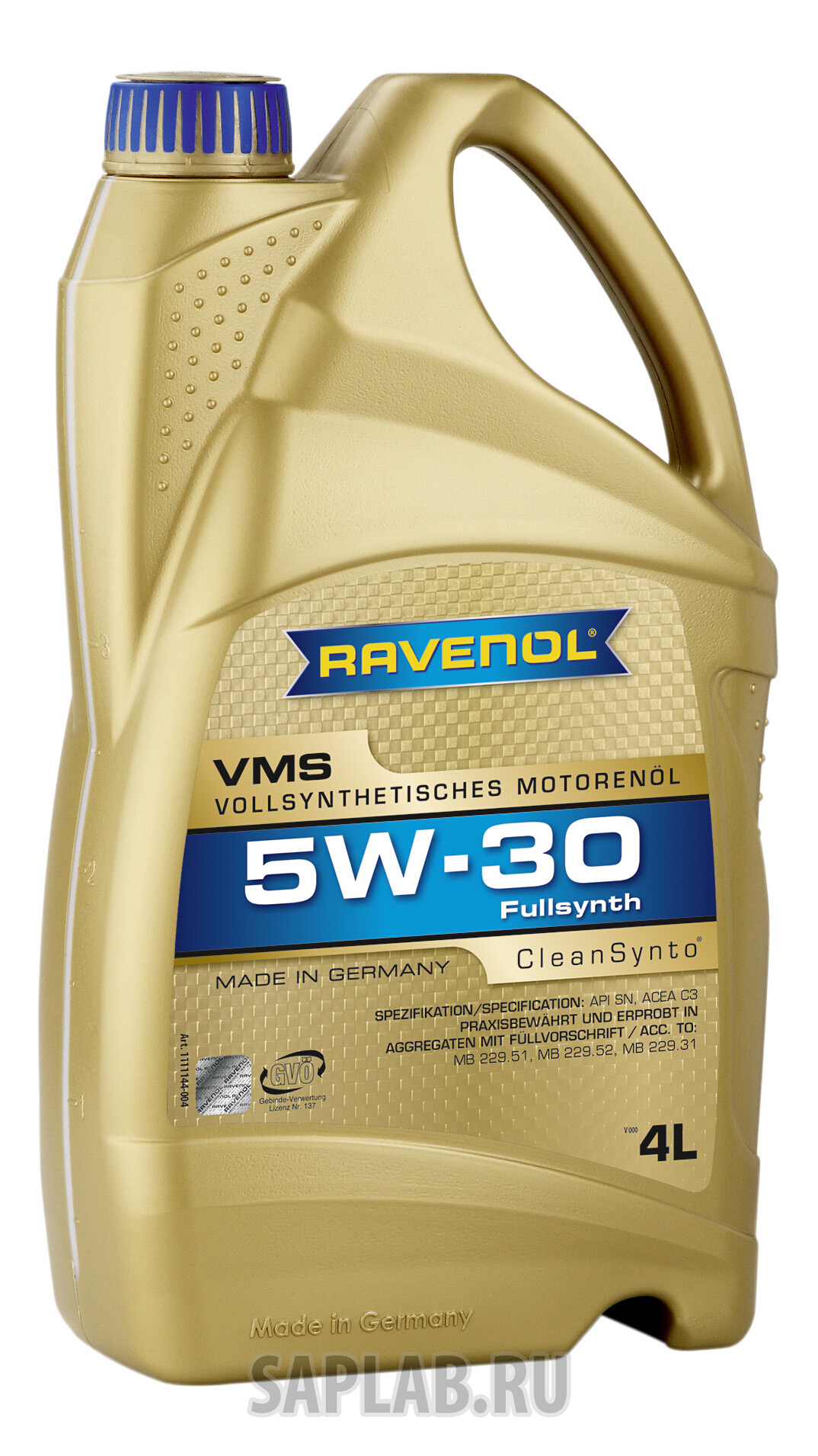 Купить RAVENOL 4014835840447 Моторное масло Ravenol VMS SAE 5W-30 4л