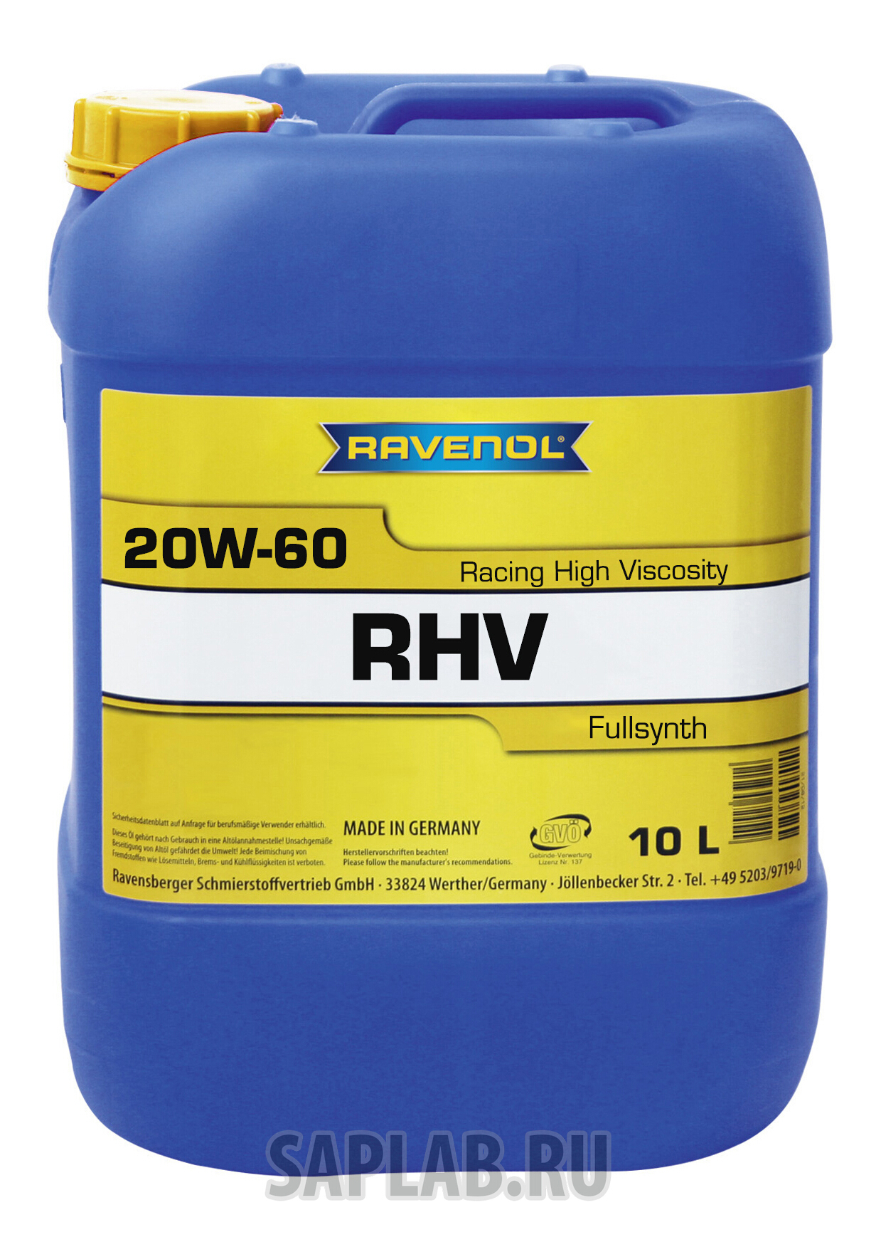 Купить RAVENOL 4014835848931 Моторное масло Ravenol RHV Racing High Viscosity SAE 20W-60 10л