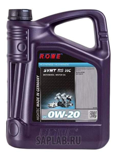 Купить ROWE 20134005003 ROWE Hightec Synt RS HC 0W-20 5л
