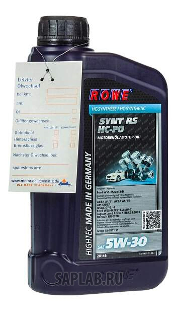 Купить ROWE 20146001003 Моторное масло Rowe Hightec Synt RS HC-FO 5W-30 1л
