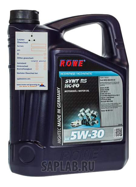 Купить ROWE 20146005003 Моторное масло Rowe Hightec Synt RS HC-FO 5W-30 5л