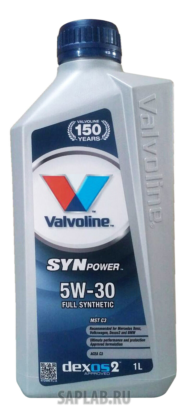 Купить VALVOLINE 872596 Моторное масло Valvoline Synpower MST C3 SAE 5W-30 1л