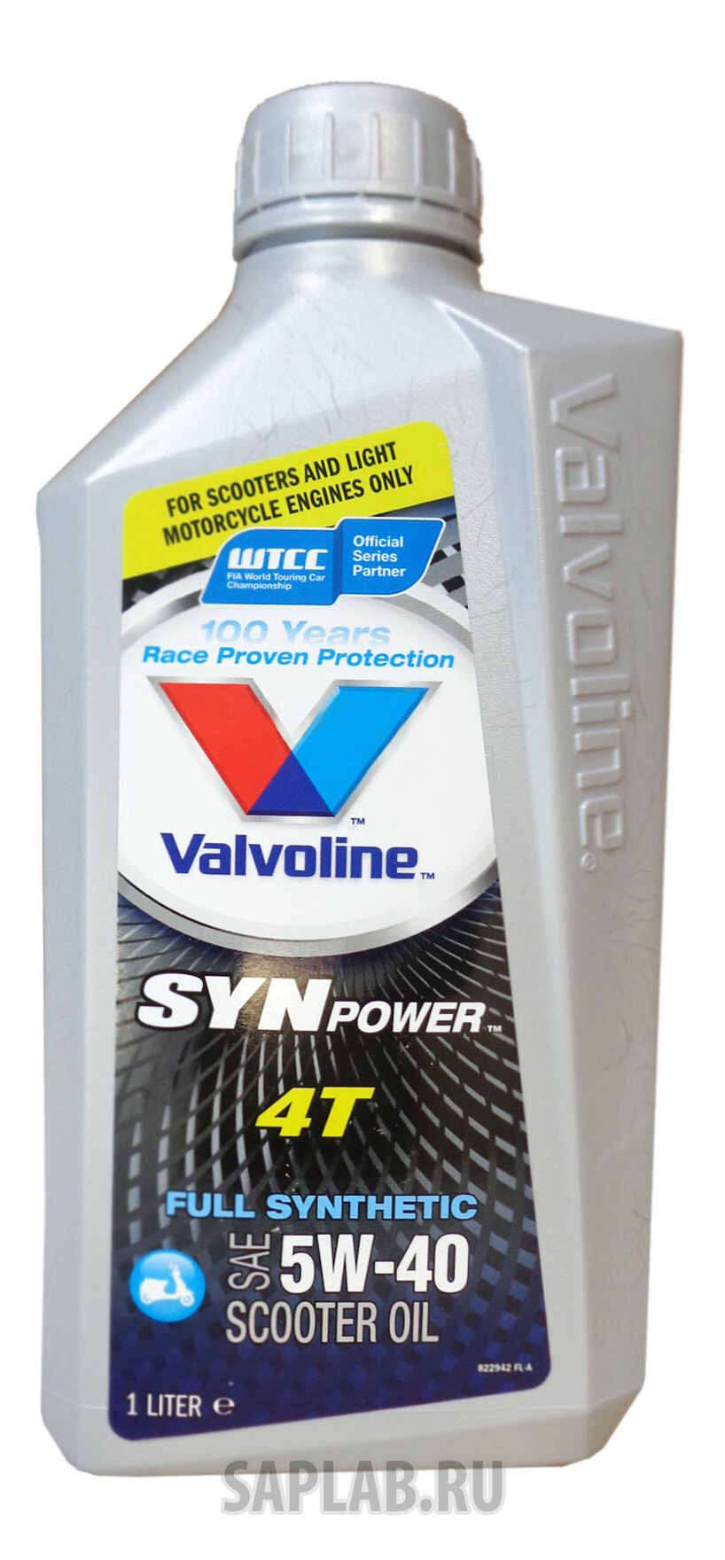 Купить VALVOLINE VE18100 Моторное масло Valvoline Synpower Scooter 4T SAE 5W-40 1л