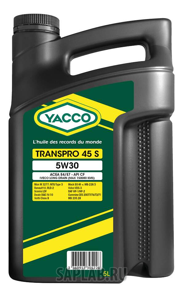 Купить YACCO 330522 Моторное масло Yacco Transpro 45 S 5W-30 5л