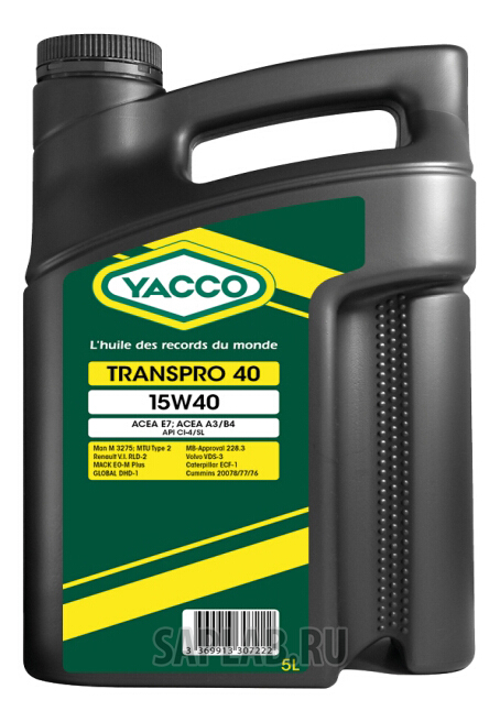 Купить YACCO 330722 Моторное масло Yacco Transpro 40 CI-4/SL 15W-40 5л