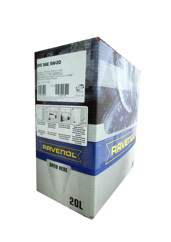 Купить RAVENOL 4014835803633 Моторное масло Ravenol Super Fuel Economy SFE SAE 5W-20 20л