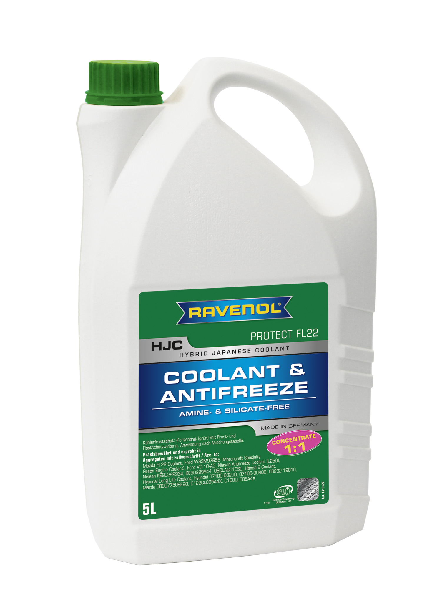 Купить Ravenol 4014835755857 Антифриз концентрат зеленый HJC Hybrid Japanese Coolant Concentrate (5 л)
