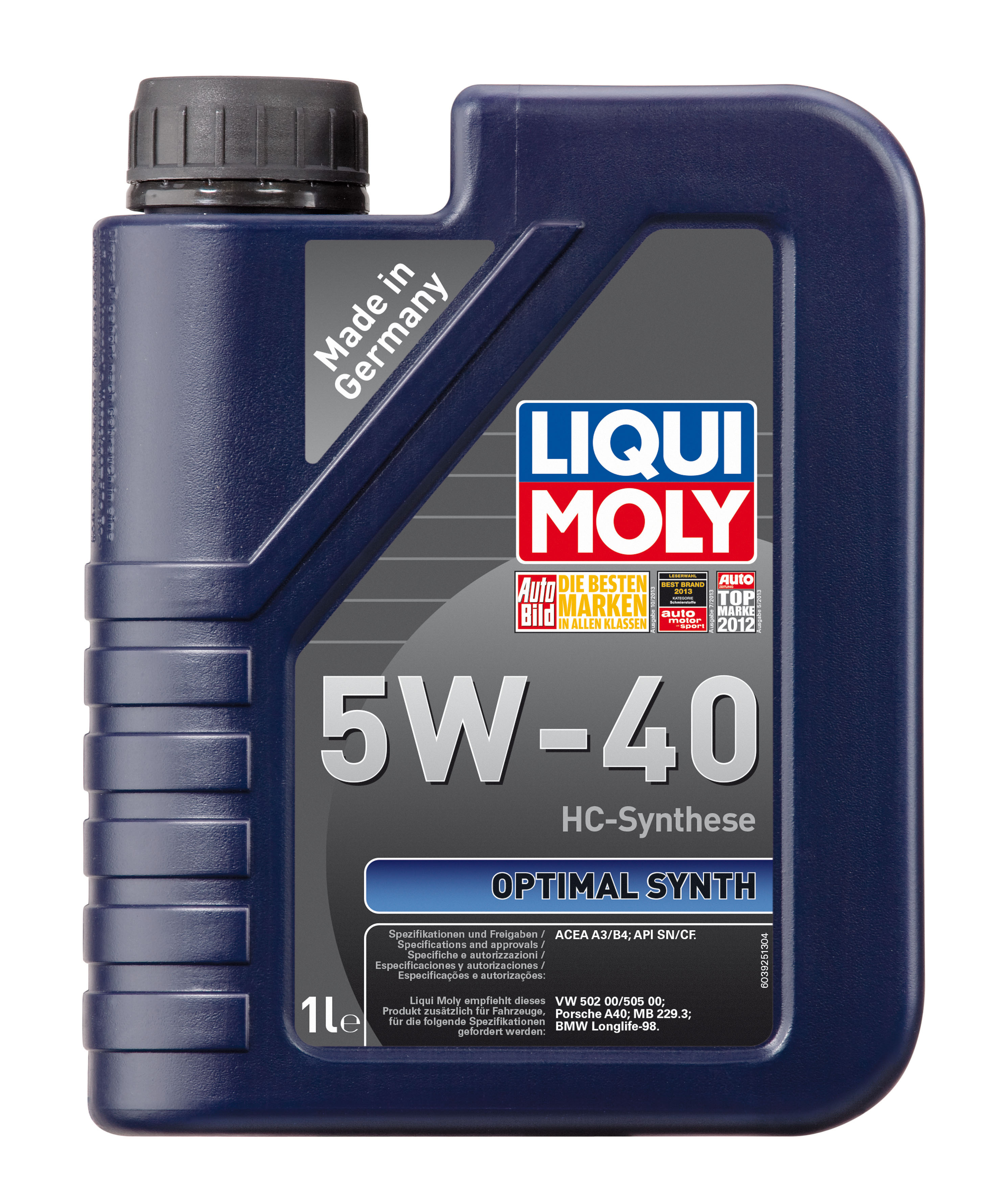 Купить LIQUI MOLY 3925 Моторное масло Liqui moly Optimal Synth 5W-40 1л
