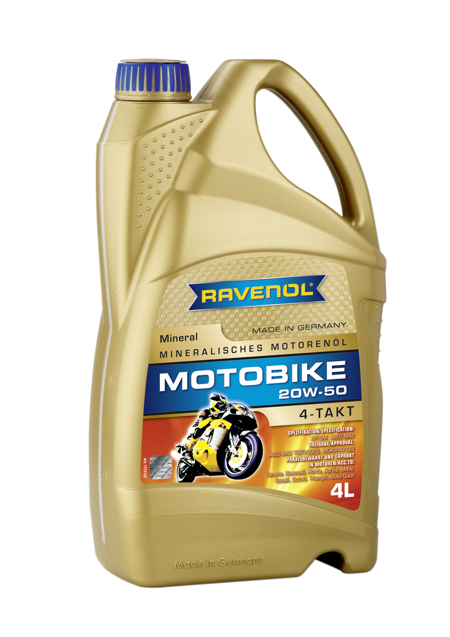 Купить RAVENOL 4014835731493 Моторное масло Ravenol Motobike 4-T Mineral 20W-50 4л