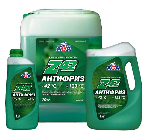 Купить Aga AGA048Z Антифриз,готовый к применению  -42С /зеленый/   1л