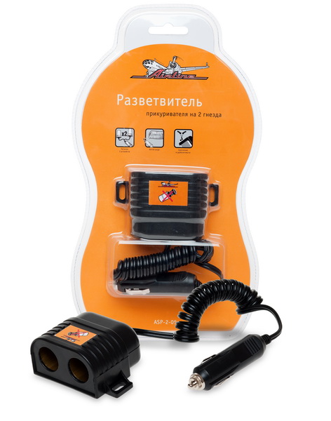 Купить Airline ASP205 Прикуриватель-разветвитель на 2 гнезда (витой шнур)