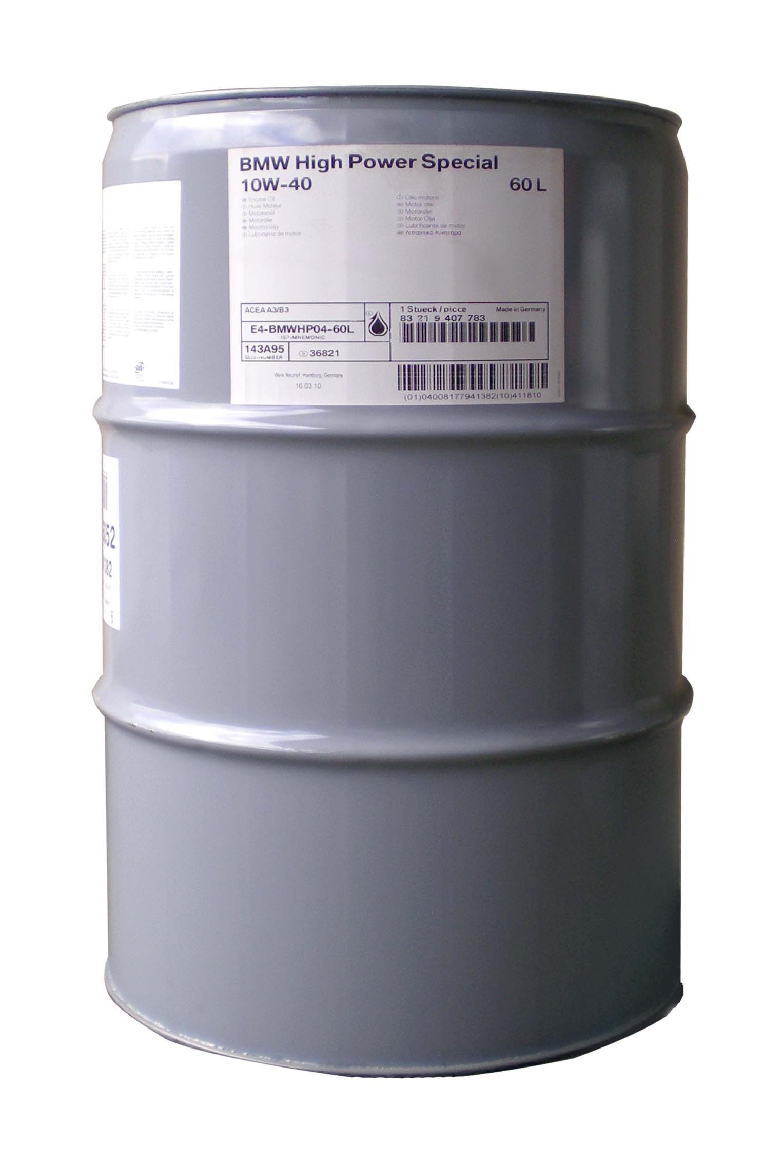 Купить BMW 83219407783 Моторное масло BMW High Power Special Oil 10W-40 60л