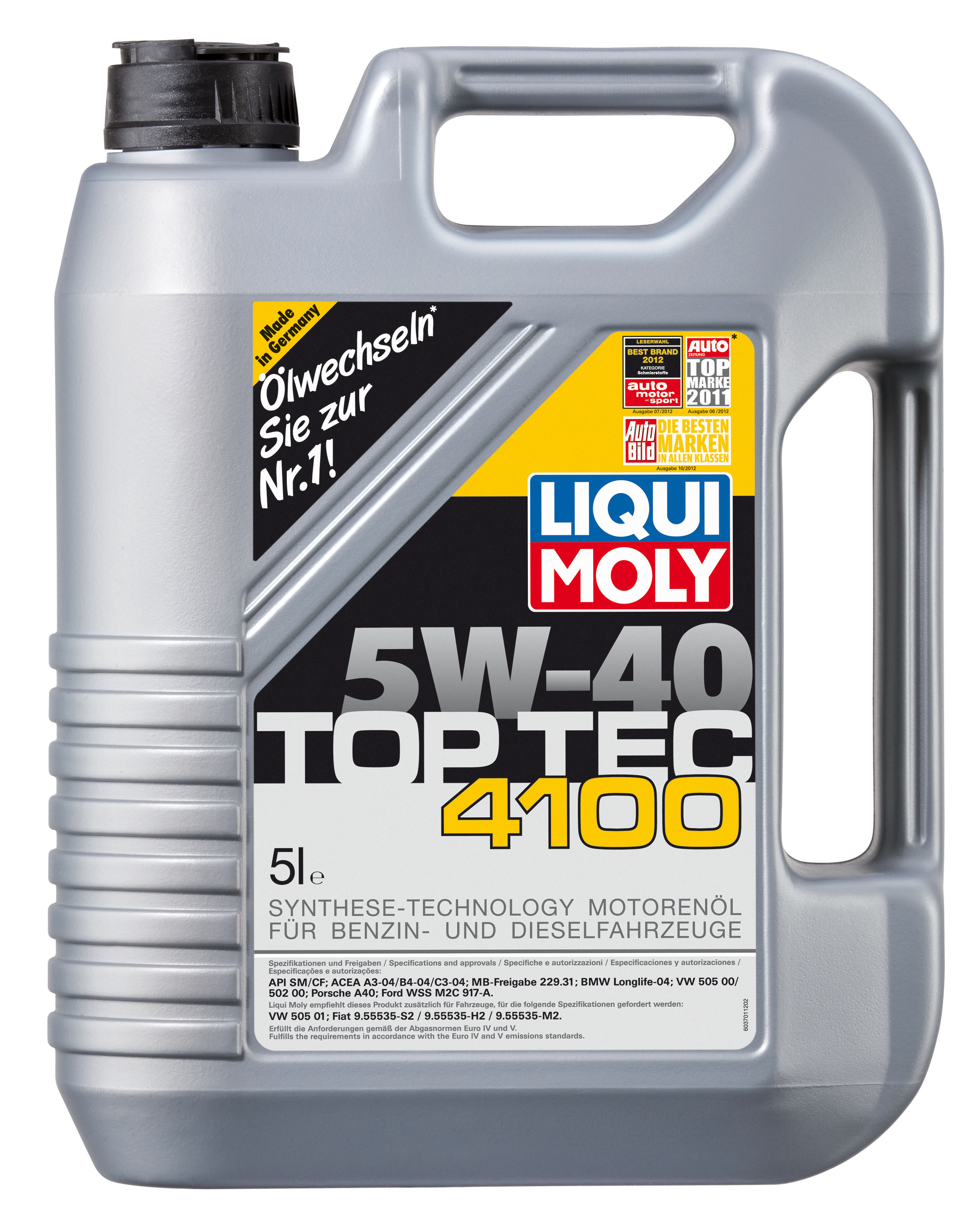 Купить LIQUI MOLY 7501 Моторное масло Liqui moly Top Tec 4100 5W-40 5л