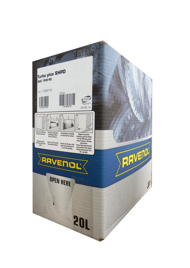 Купить RAVENOL 4014835776821 Моторное масло Ravenol Turbo plus SHPD 15W-40 20л ecobox