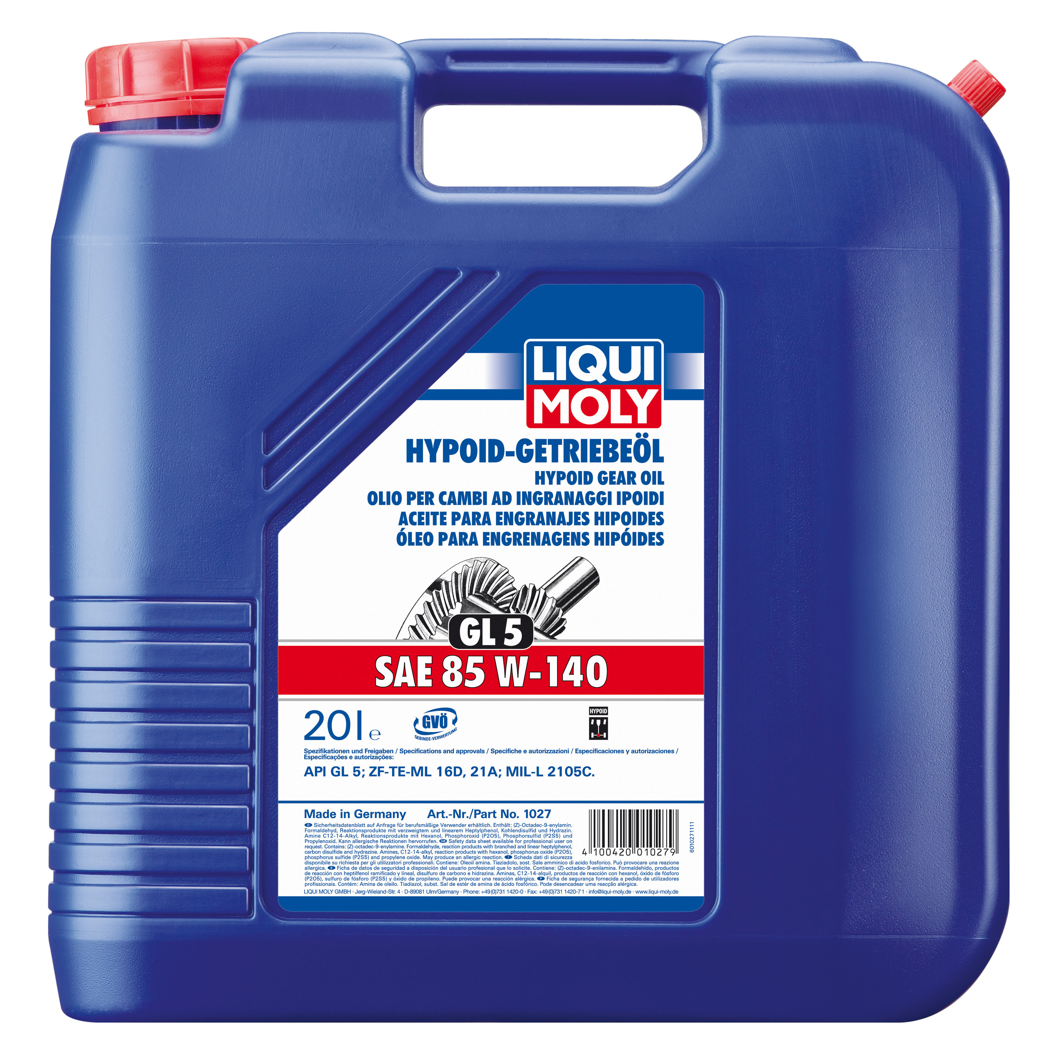Купить Liqui moly 1027 Трансмиссионное масло Hypoid-Getriebeoil SAE 85W-140
