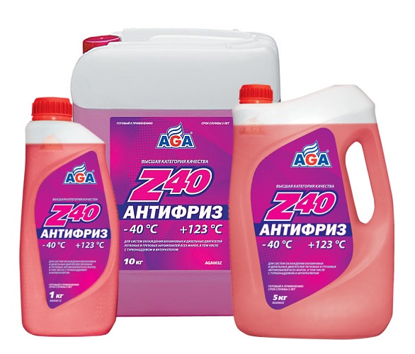 Купить Aga AGA002Z Антифриз готовый  -40C /красный/   5л